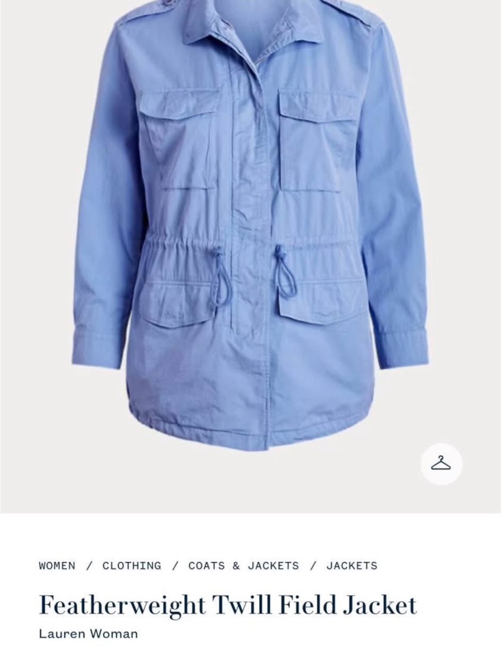 Ralph Lauren Light Blue Featherweight Twill Field Jacket